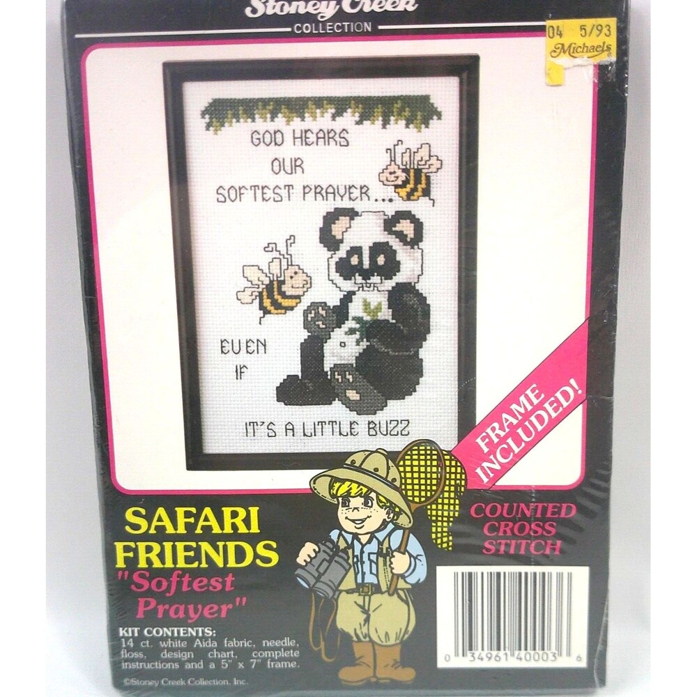 Stoney Creek Counted Cross Stitch Pattern Safari Friends Panda Softest Prayer